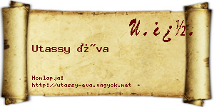 Utassy Éva névjegykártya